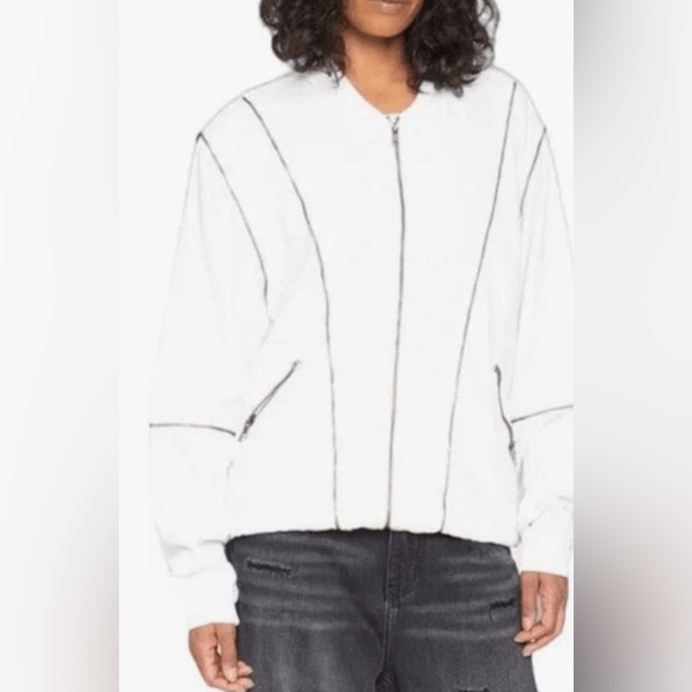 SANDRINE ROSE - Linen Blend Oversized Bomber Jacket. Size Small